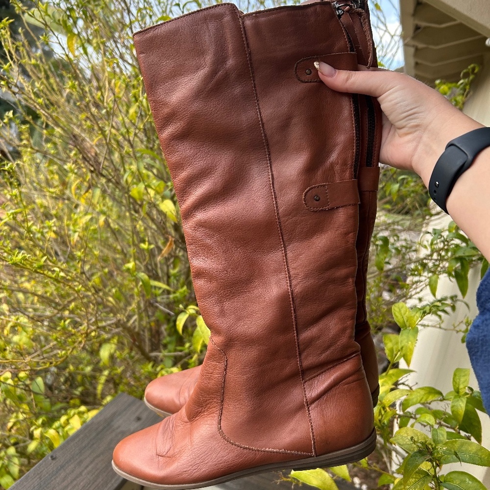 brown womens knee high boots